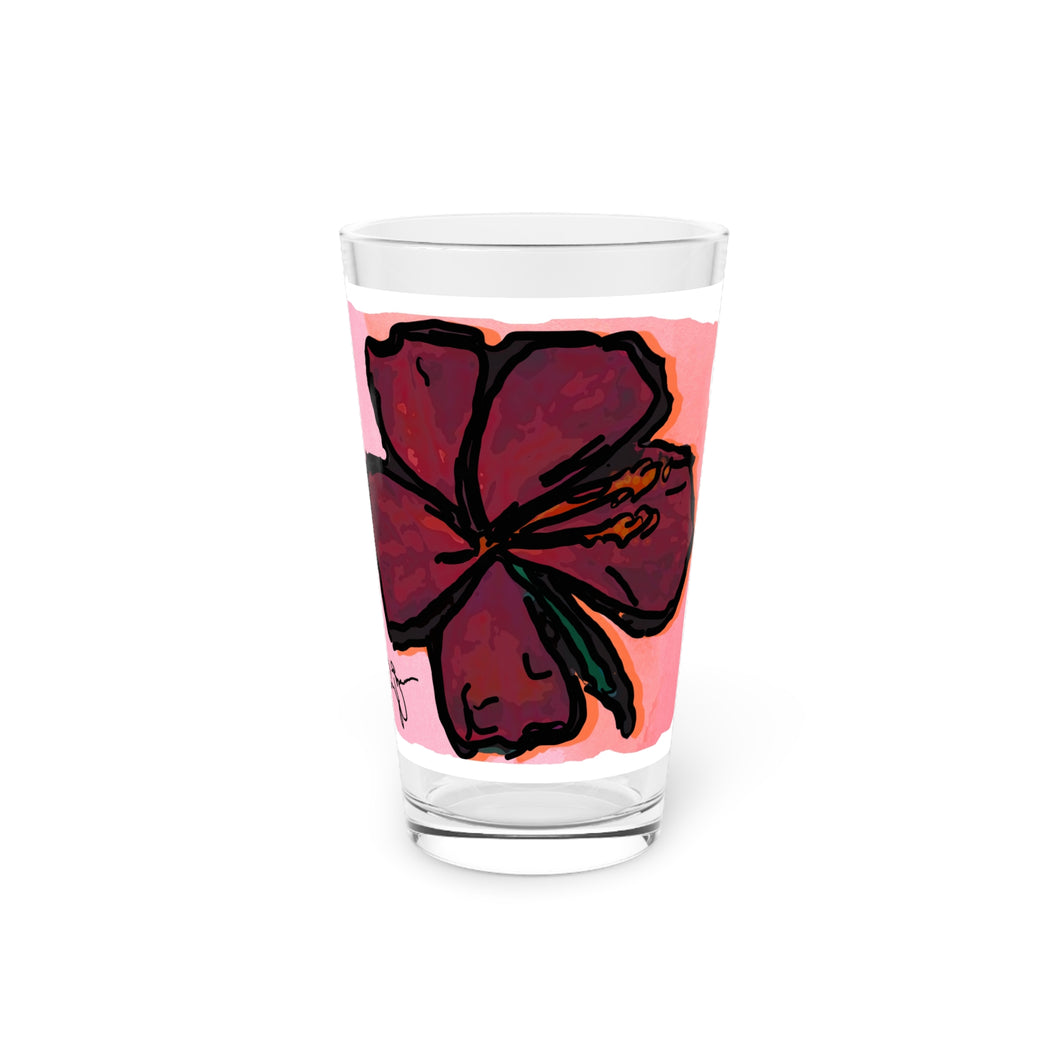 Hibiscus Dream Pint Glass, 16oz