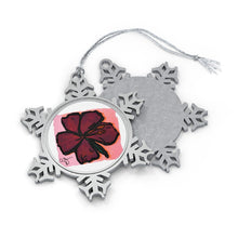 Load image into Gallery viewer, Hibiscus Pewter Snowflake Ornament
