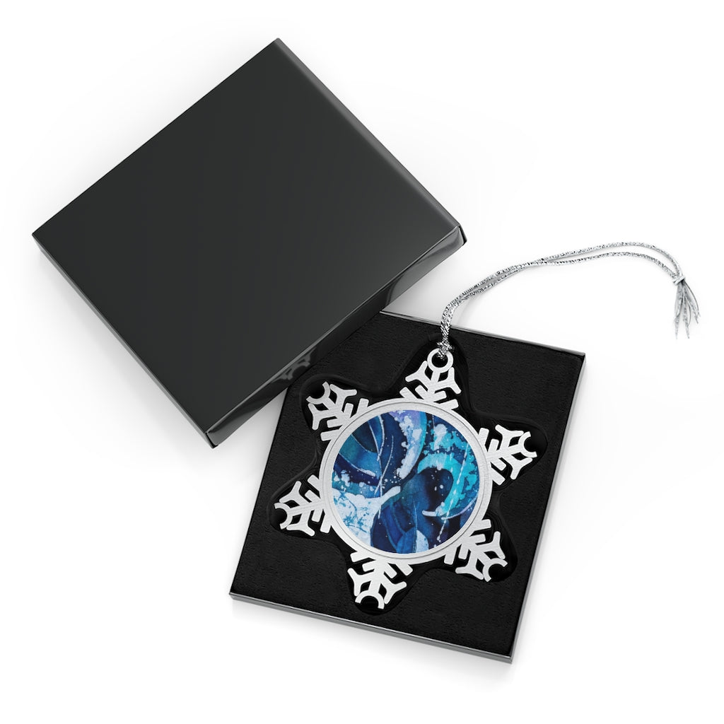 Blue 62 Pewter Snowflake Ornament