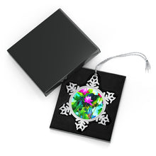 Load image into Gallery viewer, Water Lillys Pewter Snowflake Ornament
